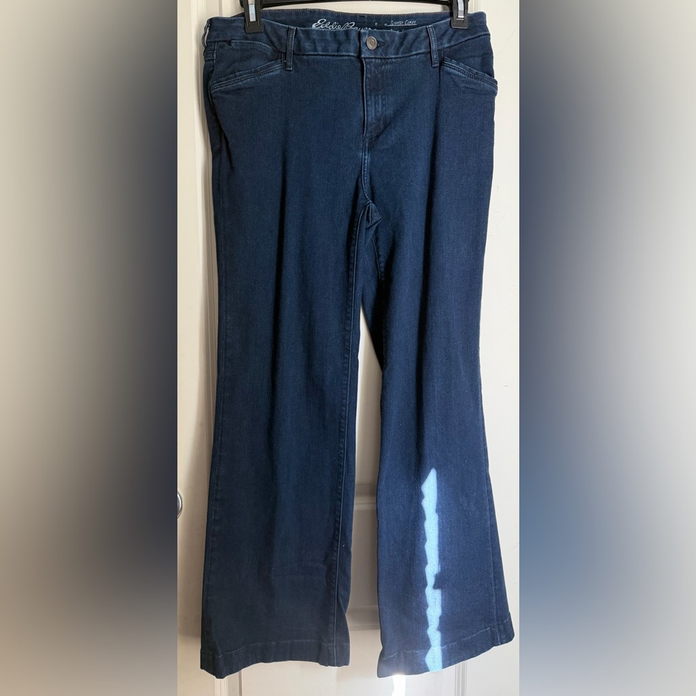 Eddie Bauer Dark Blue Flare Jeans specially dyed 14 slim straight‎ boho western